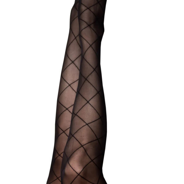 Anna - Diamond Thigh High - Size B - Black