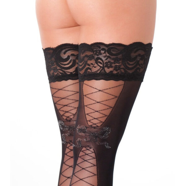 Black Lace Thigh High Stockings
