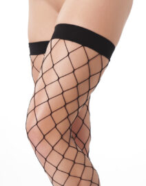 Wide Weave Thigh High Fishnet Stockings
